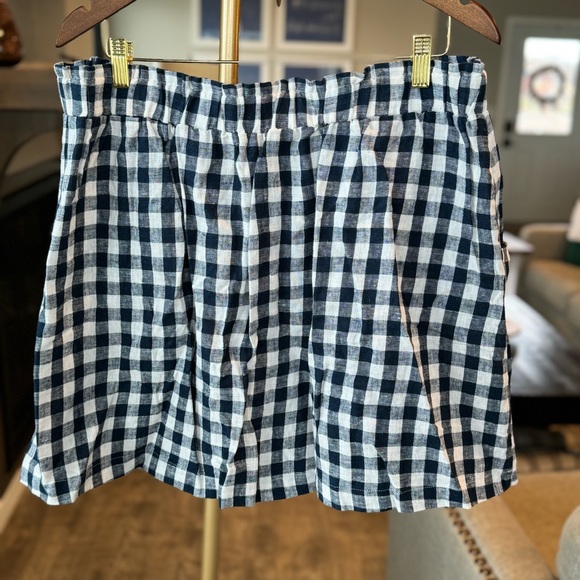 JustFab Blue & White Gingham Mini Skirt with Drawstring Waist & Pockets - XXL - Picture 3 of 7